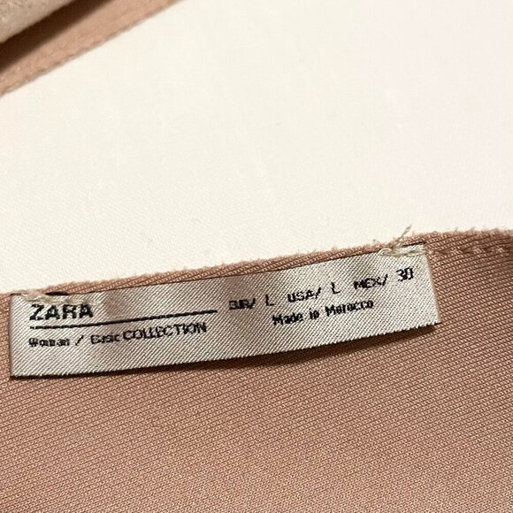 Zara Womens VNeck Stretchy Faux Suede Sleeveless Mini Dress Sz Large - Picture 5 of 16